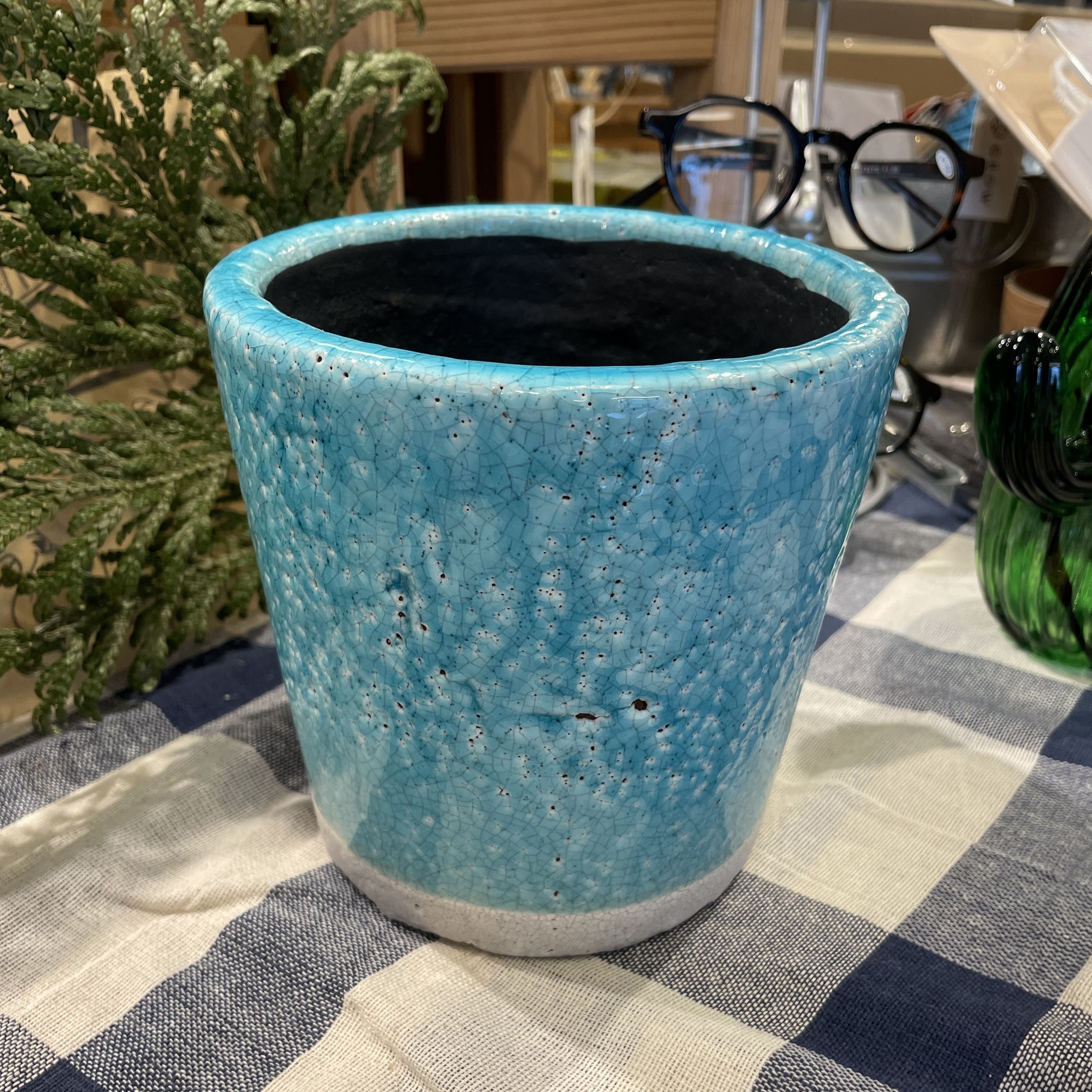 COLOR GLAZED POT TURQUOISE